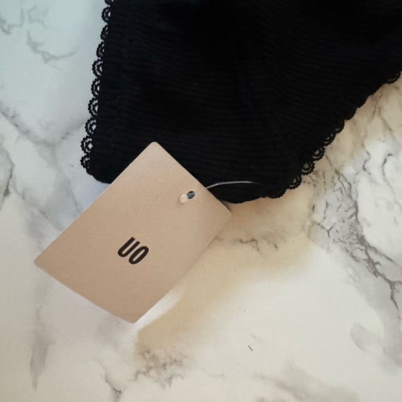 Out From Under Lace Trim Halter Bra Ribbed Medium Urban Outfitters - Picture 5 of 8